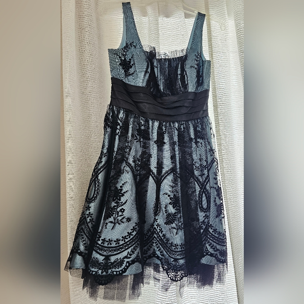 Morgan & Co Blue And Black Dress - Size  7/8